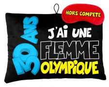 coum03 coussin+masque humoristique cadeau anniversaire age 30 ans chiffre