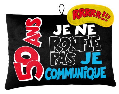 coum05 coussin+masque humoristique cadeau anniversaire age 40 ans chiffre 