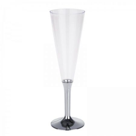 flut champagne jetable plastique top fete deco pas cher argent chrome 