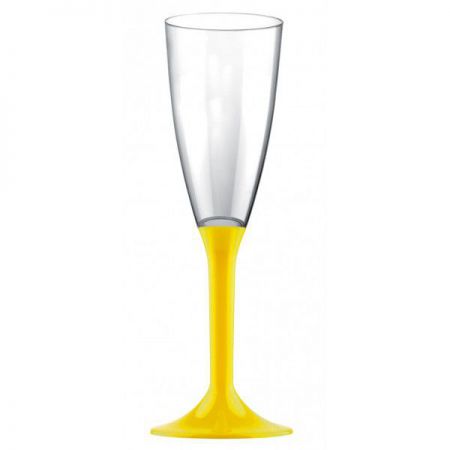 flute a champagne en plastique jaune 