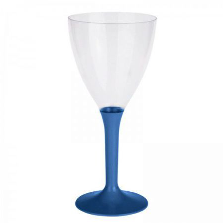 verre a vin pied bleu marine 