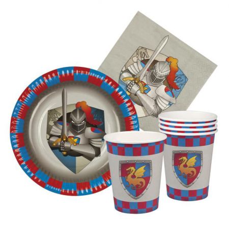 b44013 kit assiette gobelet serviette knights dragons boland top fete 