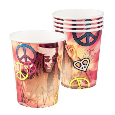 b44510 gobelet hippie vaisselle jetable pas cher decoration anniversaire top fete boland 