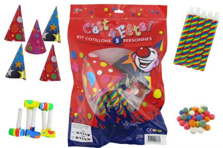 95305 kit cotillon sarbacane boules sans gene chapeau 5 personnes top fete pas cher 