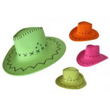 chapeau cowboy fluo 4 coloris deguisement top fete pas cher 