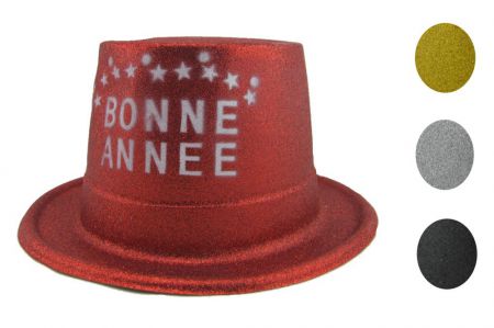 75413 chapeau haut de forme bonne annee paillettes pas cher deguisement top fete 