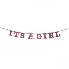 1125ro guirlande baby shower deco fille rose