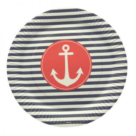1113ma assiette marin vaisselle jetable soiree theme carton 