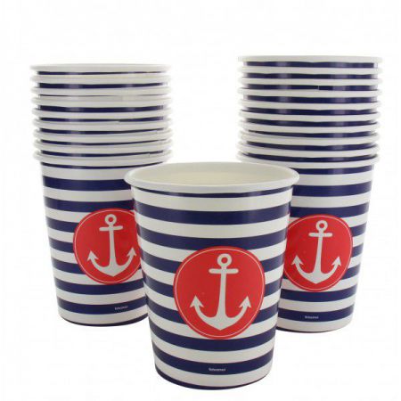 1114ma gobelet marine carton vaisselle jetable deco salle 