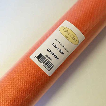 nappe papier gaufre orange 20m 