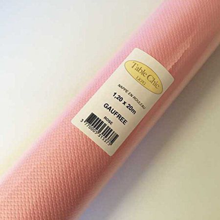 nappe papier gaufre rose 20m 