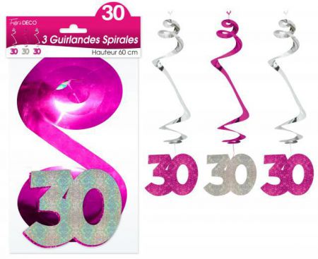 guirlande rose spirale 30 ans 