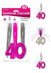 guirlande rose cascade 40 ans 