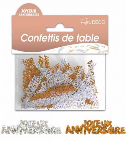 confettis anniversaire cuivre argent 