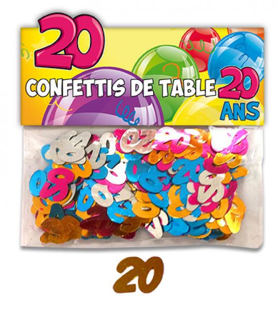 Confettis de table Joyeux anniversaire - Age - Multicolores