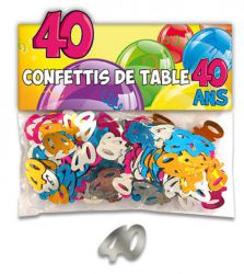 confetti de table 40 ans multicolore 