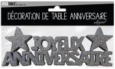 lettrage joyeux anniversaire argent 