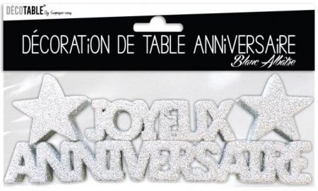 lettrage joyeux anniversaire blanc 