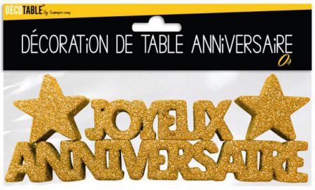 lettrage joyeux anniversaire or 