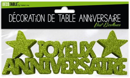 lettrage joyeux anniversaire vert 