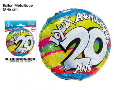 ballon helium 20 ans 