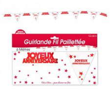 guirlande hologramme anniversaire rouge 