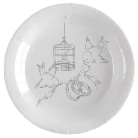 10 assiettes mariage blanches decor alliances53790000000 